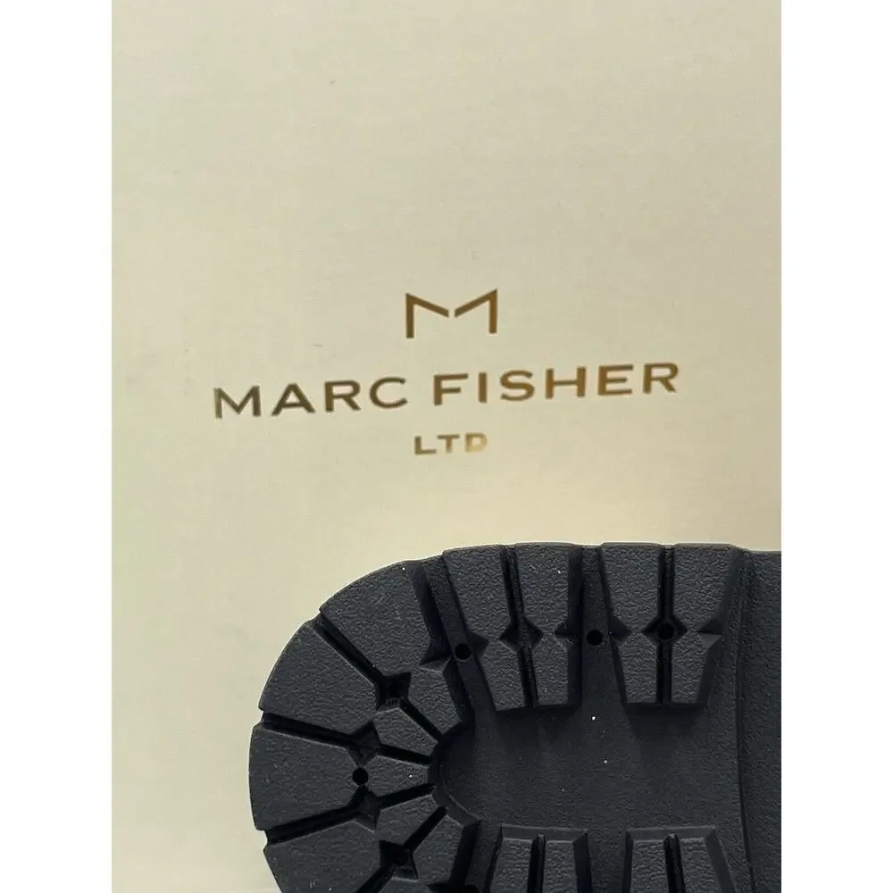 Marc Fisher Womens Pierson Lug Sole Combat Boot Leather/ Shearling‎ Fur 6.5M New